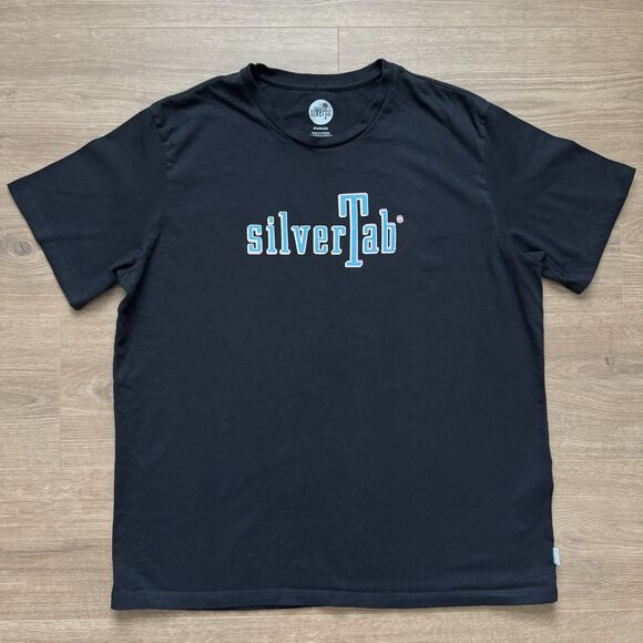 Levi’s Silvertab Logo T Shirt Black Blue Retro Graphic Tee Y2K Revival Size L - Picture 8 of 8